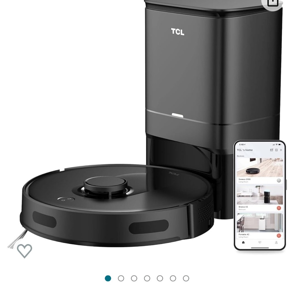 Used once like new TCL self emptying wifi iRobot. Sweeva 6500 series